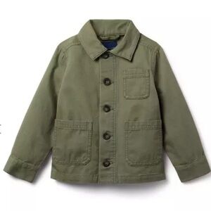 Janie and Jack Olive Green Jean Jacket size 3 - 4 unisex